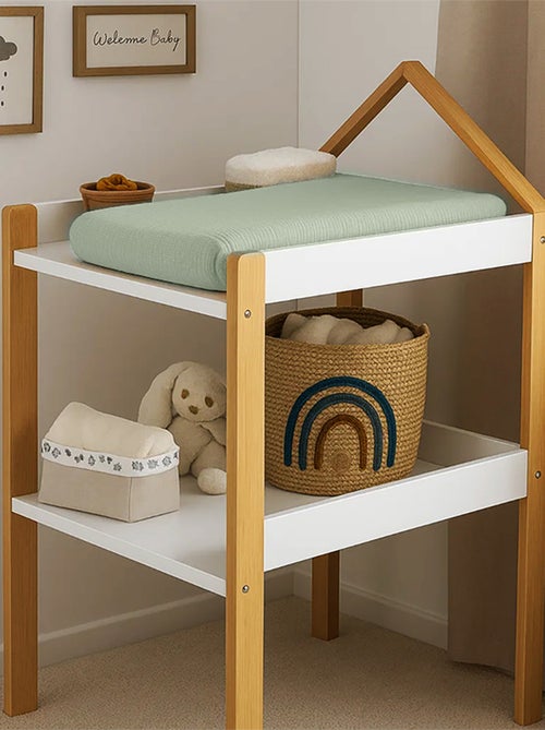 Housse de Matelas à Langer en Coton Bio Vert - Kiabi