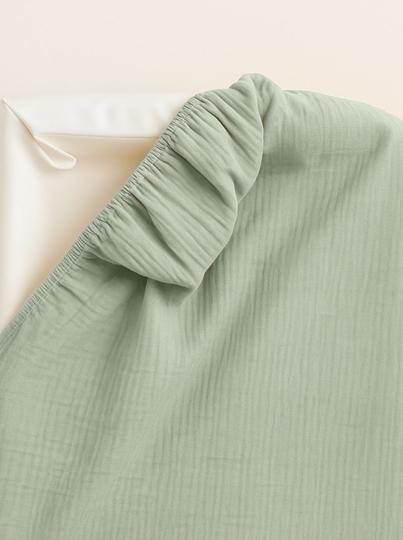 Housse de Matelas à Langer en Coton Bio Vert Vert - Kiabi