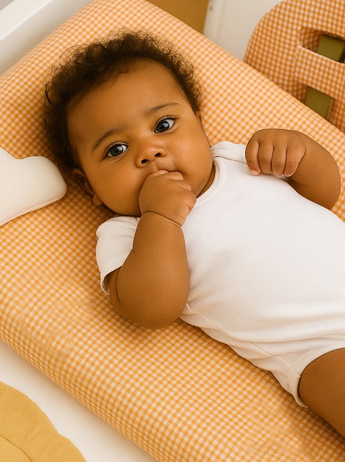 Housse de Matelas à Langer en Coton Bio Vichy - Kiabi