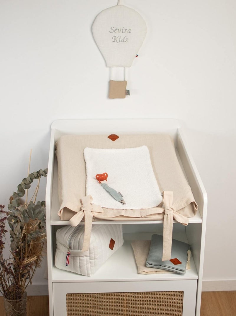 Housse de matelas à langer en Lin Lavé SEVIRA KIDS Beige - Kiabi