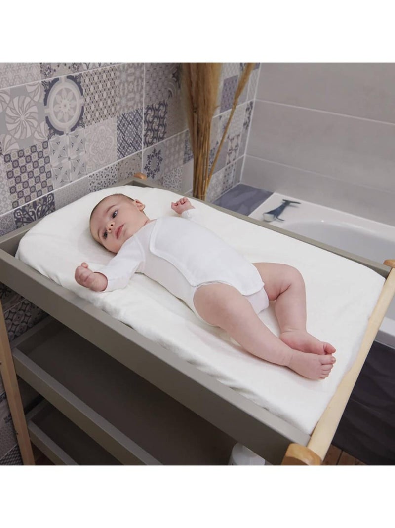 Housse de matelas à langer en viscose de bambou Ecru - Kiabi