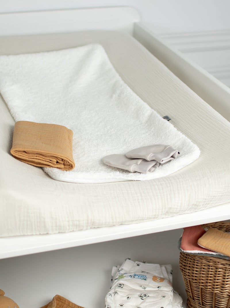 Housse de matelas à langer + éponge bambou, Jeanne SEVIRA KIDS Ecru - Kiabi