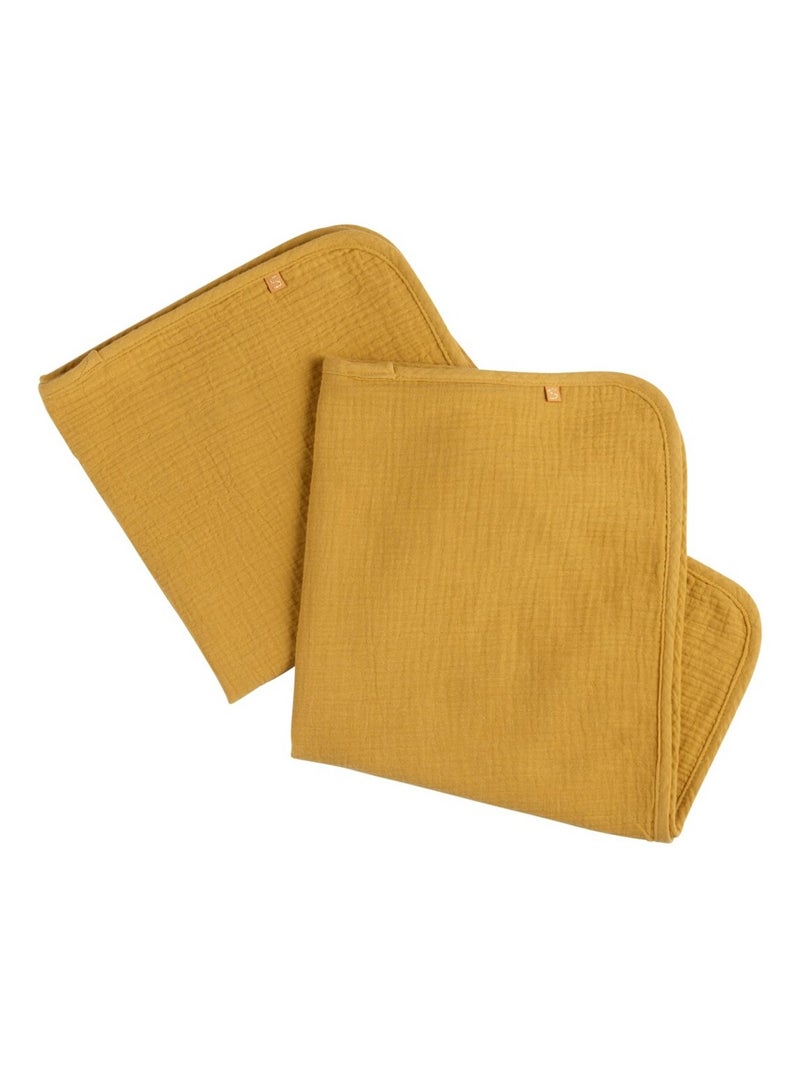 Housse de matelas à langer et langes coton moutarde - SAUTHON Jaune moutarde - Kiabi