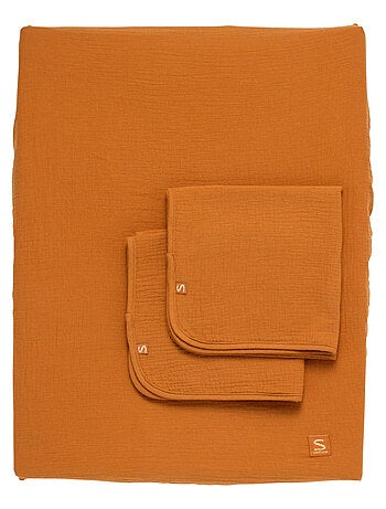 Housse de matelas à langer et linges en gaze de coton - SAUTHON