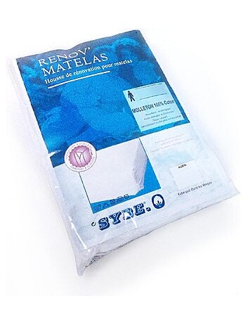 Housse de matelas AUBIN coton gratté 2 faces 220g/m²