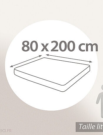 Housse de matelas AUBIN coton gratté 2 faces 220g/m² Matelas 16 à 18 cm