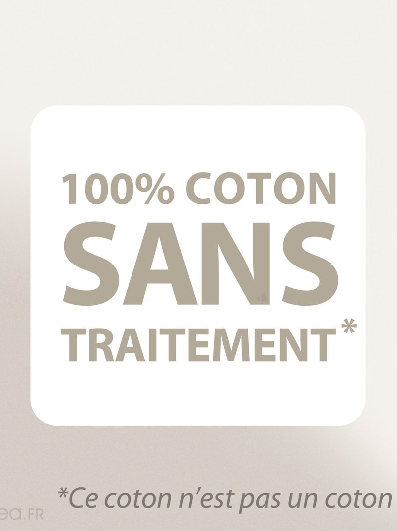 Housse de matelas AUBIN coton gratté 2 faces 220g/m² Matelas 16 à 18 cm Blanc - Kiabi