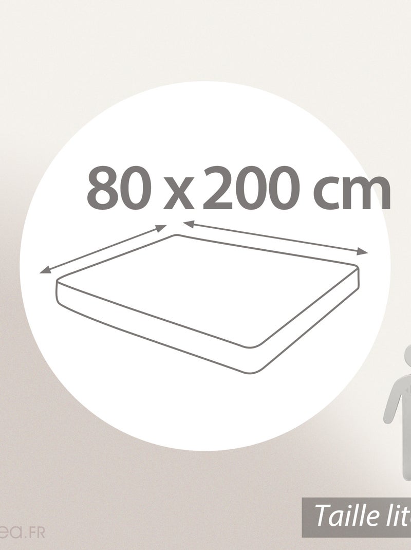 Housse de matelas AUBIN coton gratté 2 faces 220g/m² Matelas 16 à 18 cm Blanc - Kiabi