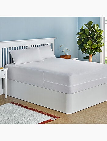 Housse de Matelas Imperméable et Respirante Silencieuse, Couvre 6 Faces, jusqu'à 34 cm