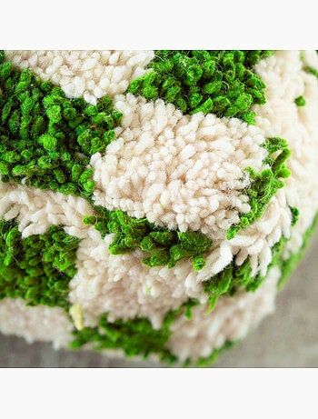 Housse de pouf damier en laine