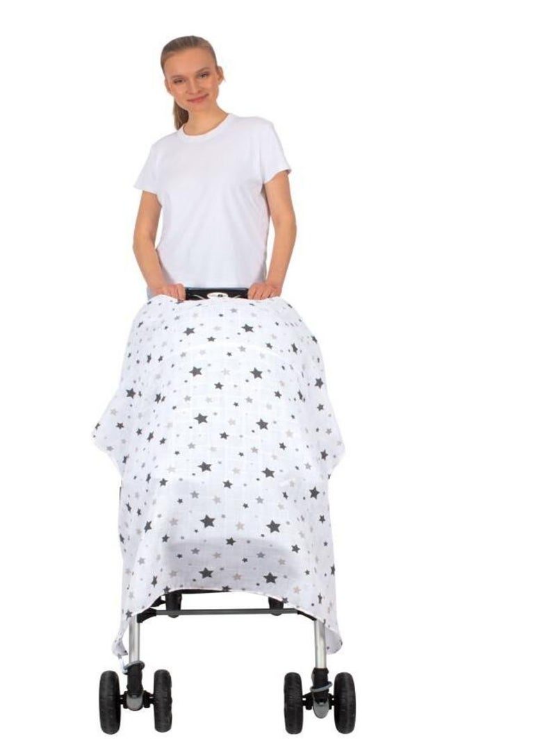 Housse de poussette IMPRIME MOUSSELINE Gris - Kiabi