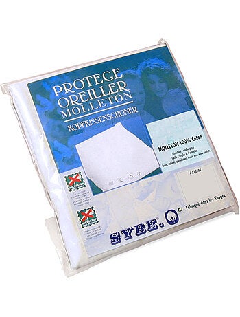 Housse de Protection d'oreiller AUBIN coton gratté 2 faces 220g/m²