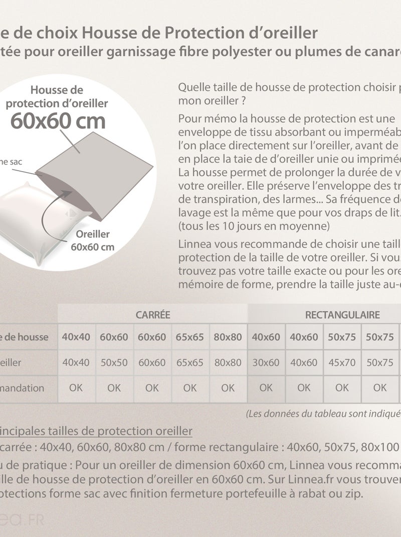 Housse de protection d'oreiller CELINE imperméable Blanc Blanc - Kiabi