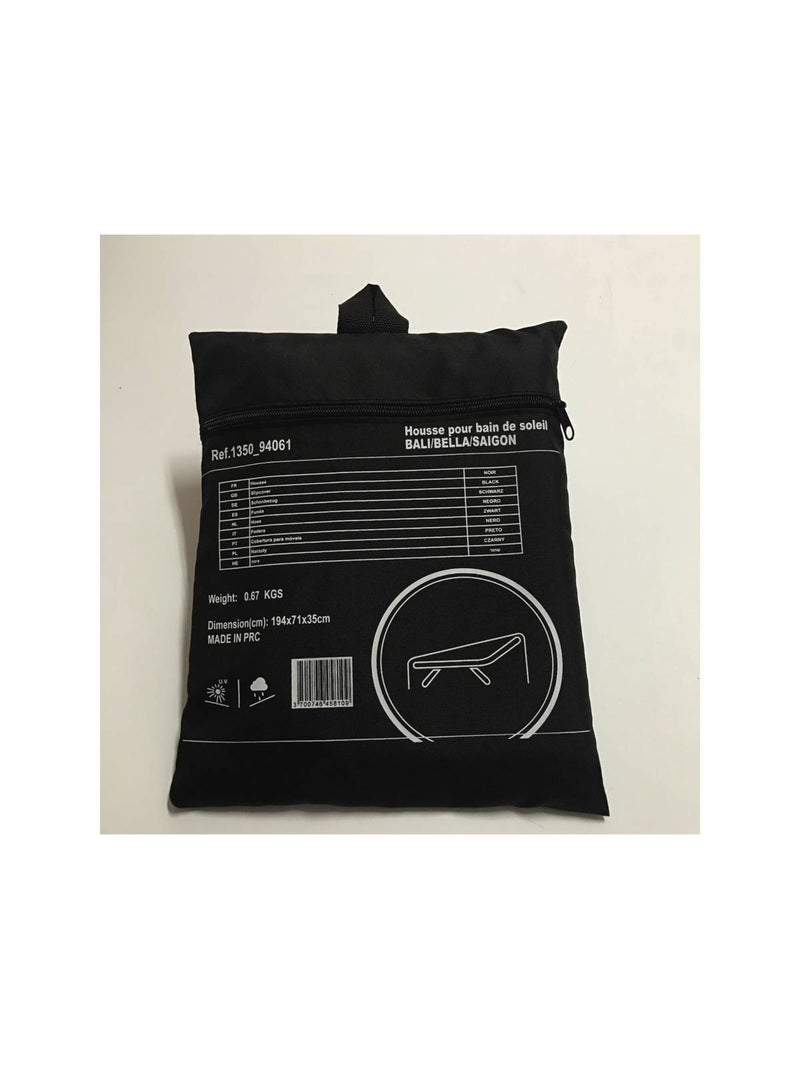 Housse de protection pour bain de soleil - 194 x 71 x 35 cm - Noir Noir Noir - Kiabi