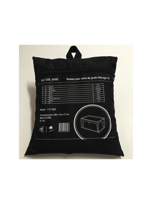 Housse de protection pour salon de jardin - 294 x 114 x 77 cm - Noir - Kiabi
