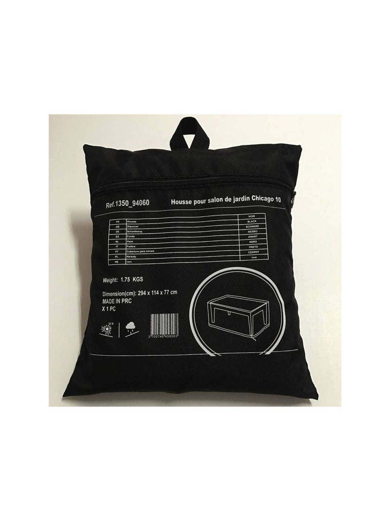 Housse de protection pour salon de jardin - 294 x 114 x 77 cm - Noir Noir Noir - Kiabi