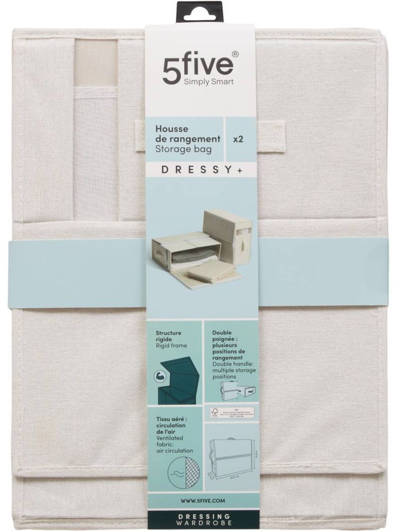 Housse de rangement rectangulaire dressy plus Beige - Kiabi