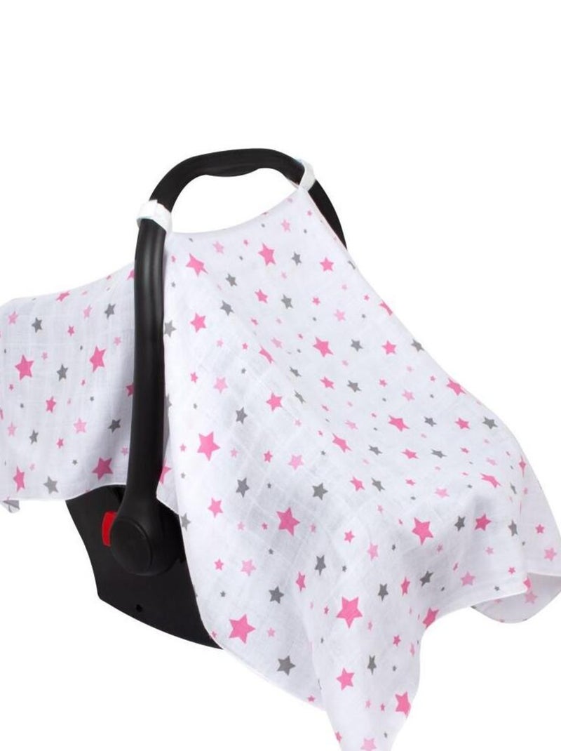 Housse de siège auto IMPRIME MOUSSELINE Rose - Kiabi