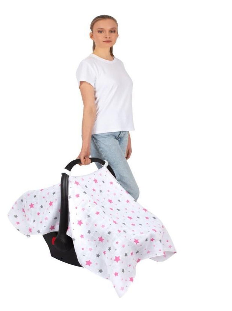 Housse de siège auto IMPRIME MOUSSELINE Rose - Kiabi