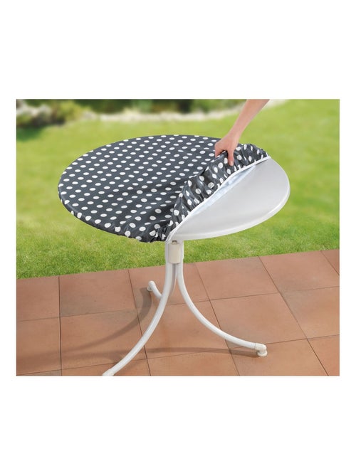 Housse de table élastique à pois - Blanc - Kiabi