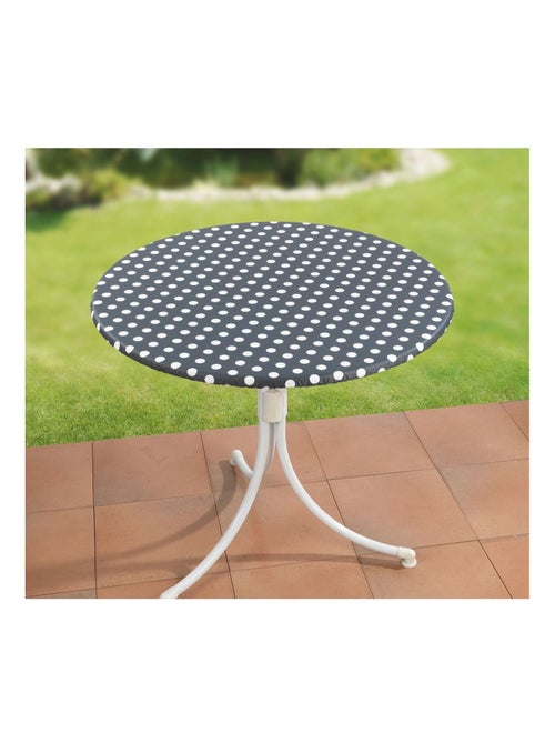 Housse de table élastique à pois - Blanc - Kiabi