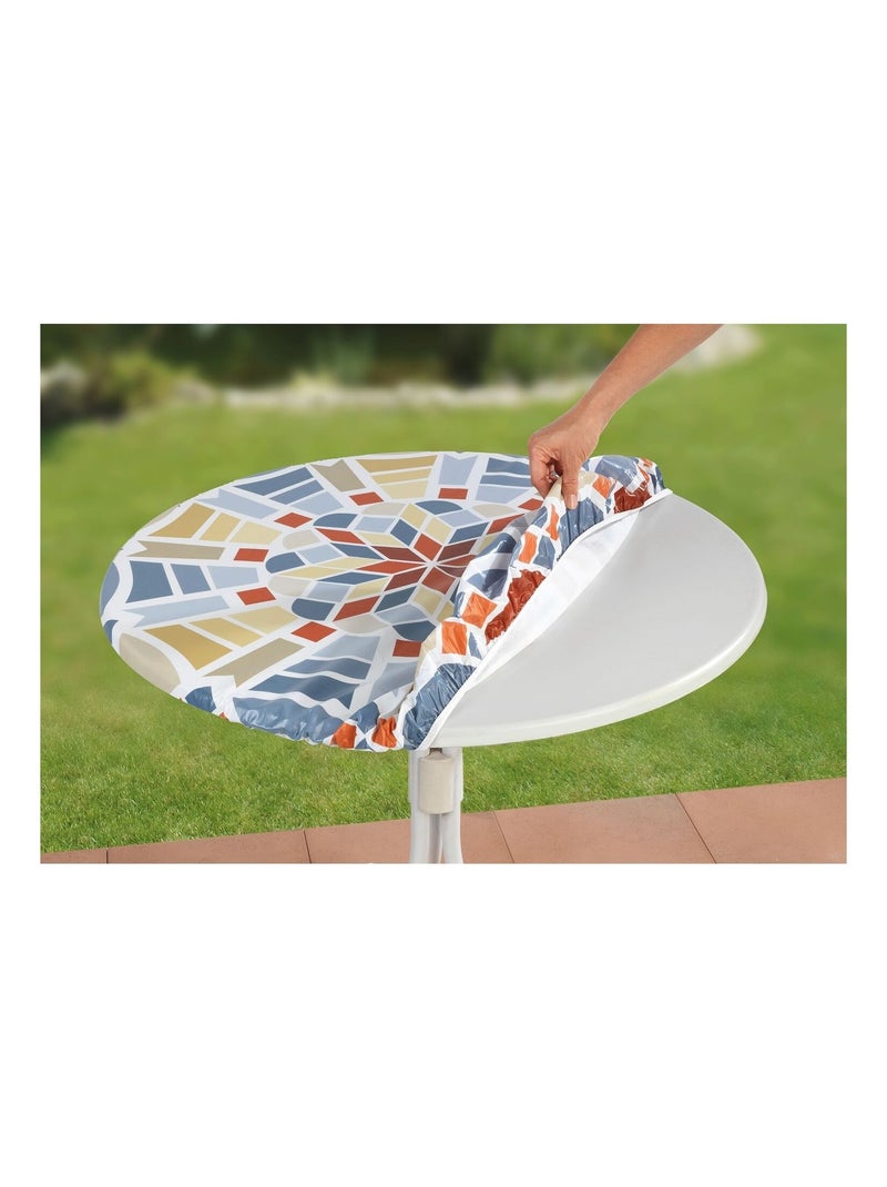Housse de table élastique Mosaïque - Modèle L - Bleu, Vert et Rouge Bleu - Kiabi