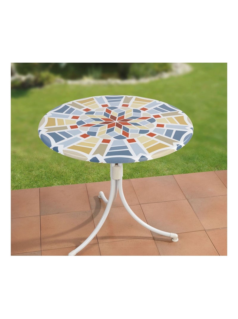 Housse de table élastique Mosaïque - Modèle L - Bleu, Vert et Rouge Bleu - Kiabi