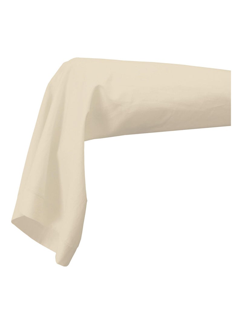 Housse de traversin percale 86 x 140 cm unie Beige clair - Kiabi