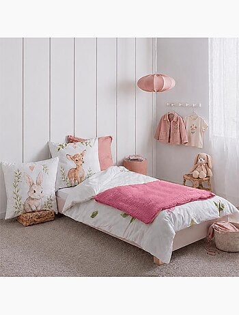 Housse d'edredon en coton bio rose