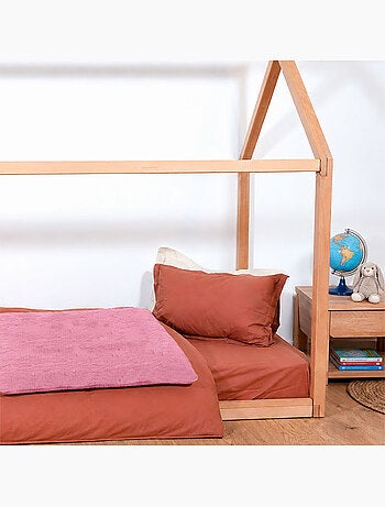 Housse d'edredon en coton bio rose