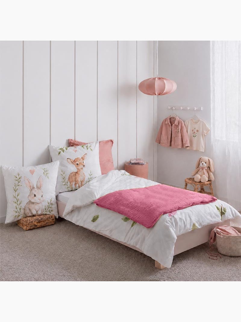 Housse d'edredon en coton bio rose Rose - Kiabi