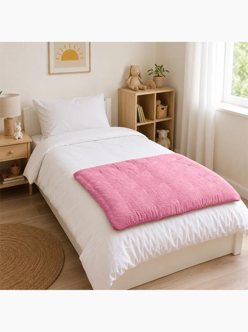 Housse d'edredon en coton bio rose Rose - Kiabi