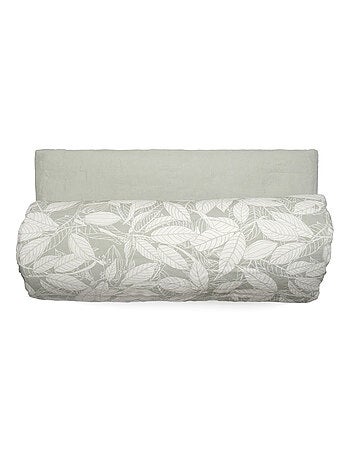 Housse d'édredon en lin lavé imprimé végétal doublé coton lavé uni HELIOS