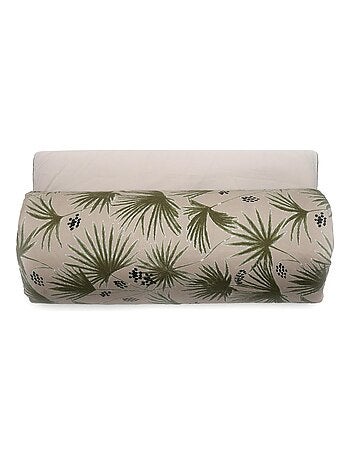 Housse d'édredon en lin lavé imprimé végétation éxotique doublé coton lavé uni PALAWAN