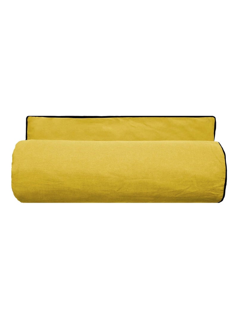 Housse d'édredon PRELUDE en lin et coton Jaune or - Kiabi