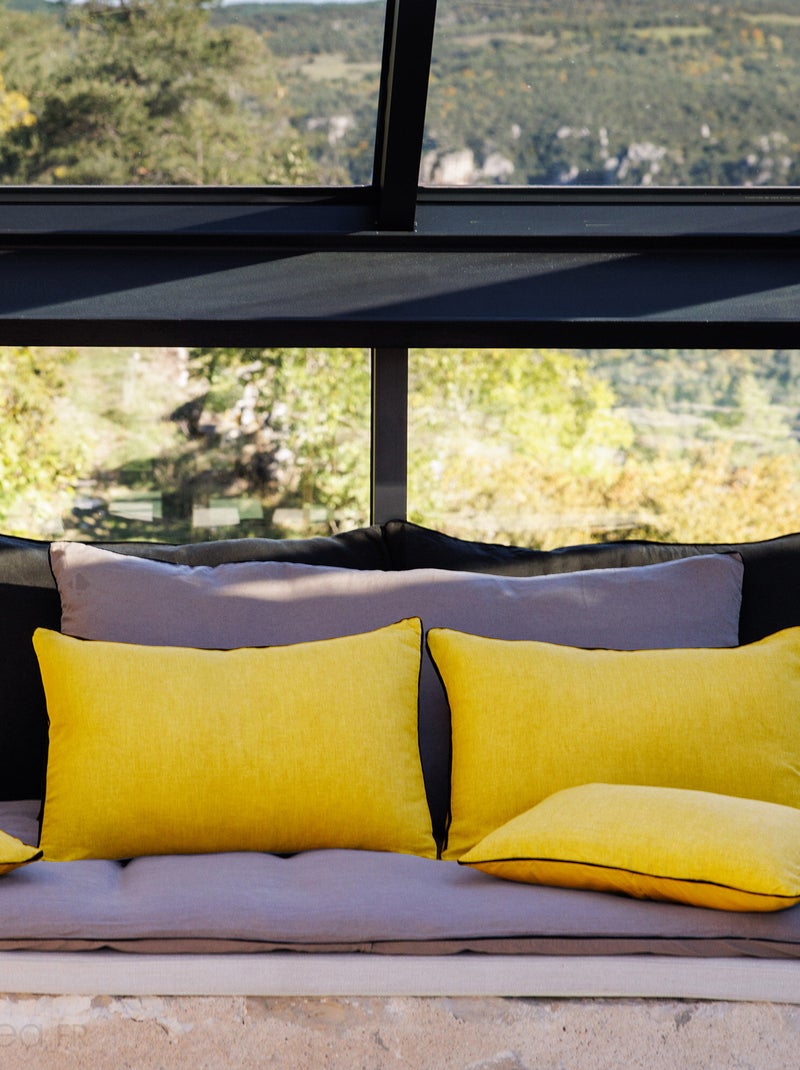 Housse d'édredon PRELUDE en lin et coton Jaune or - Kiabi
