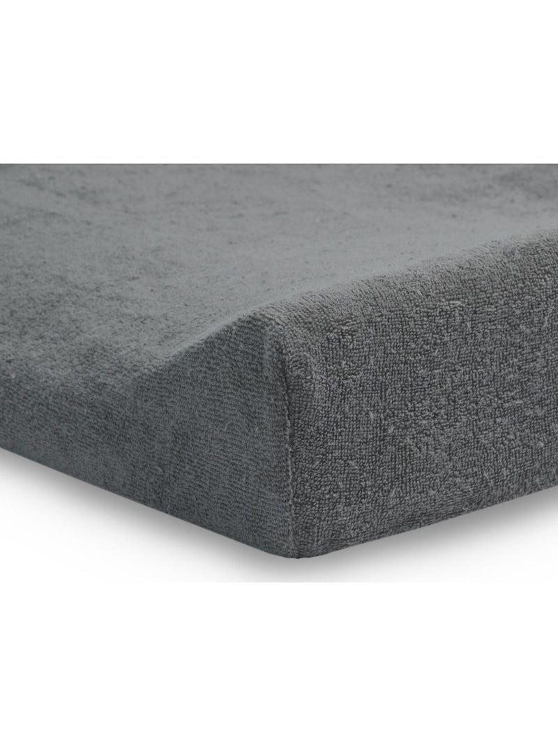 Housse matelas à langer Eponge - Storm Grey en coton Jollein gris anthracite - Kiabi