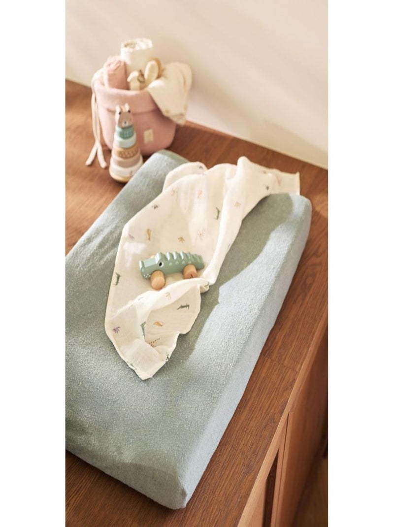 Housse matelas à langer éponge (2 pcs) en coton Jollein Vert d'eau - Kiabi
