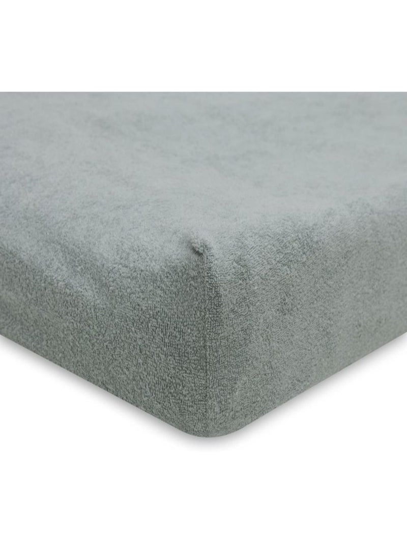 Housse matelas à langer éponge (2 pcs) en coton Vert d'eau - Kiabi