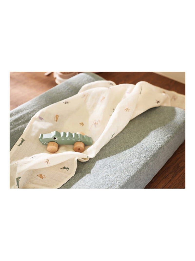 Housse matelas à langer Eponge Sea Green en Coton Jollein Vert - Kiabi