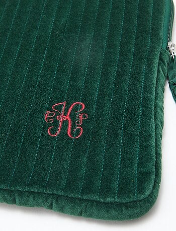 Housse ordinateur 'Kiabi x Painvin' en velours coton