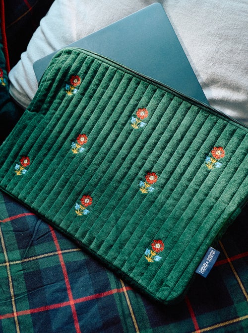 Housse ordinateur 'Kiabi x Painvin' en velours coton - Kiabi