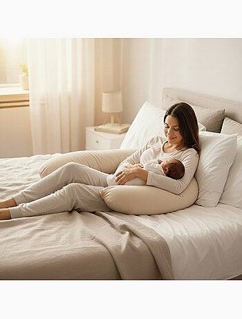 Housse pour coussin de grossesse, maternité et d'allaitement - Monsieur Bébé