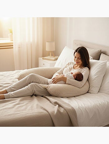 Housse pour coussin de grossesse, maternité et d'allaitement - Monsieur Bébé
