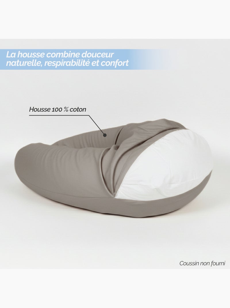 Housse pour coussin de grossesse, maternité et d'allaitement  - Monsieur Bébé Gris - Kiabi