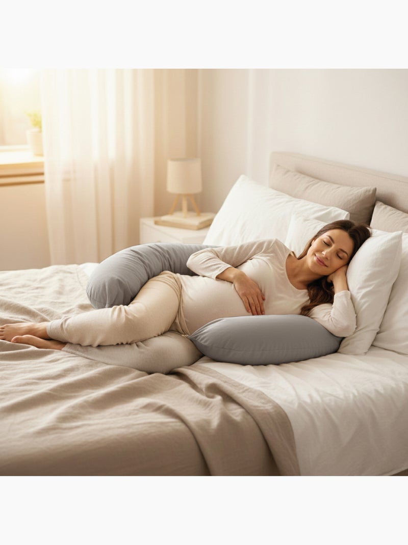 Housse pour coussin de grossesse, maternité et d'allaitement  - Monsieur Bébé Gris - Kiabi