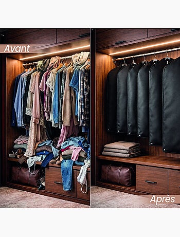 Housse pour vêtements à suspendre, premium pliable - 60 x 160 cm - Vivezen