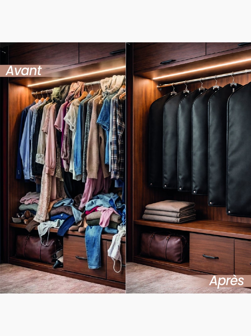 Housse pour vêtements à suspendre, premium pliable - 60 x 160 cm - Vivezen Noir - Kiabi