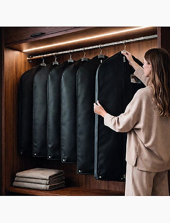 Housse pour vêtements à suspendre, premium pliable avec fenêtre transparente - Vivezen
