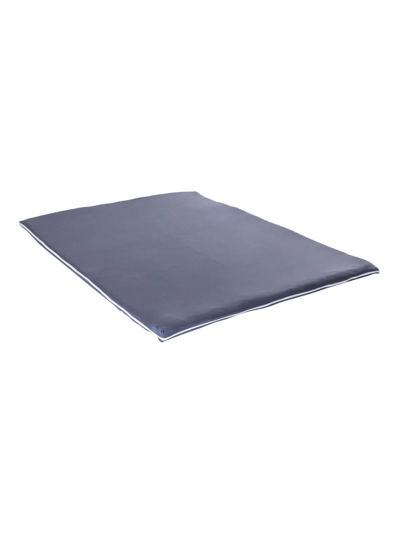 Housse surmatelas coton jersey extensible - Terre de Nuit gris anthracite - Kiabi